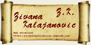 Živana Kalajanović vizit kartica